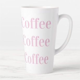 Kaffee Kaffee Kaffee Stilvolle rosa Typografie Milchtasse