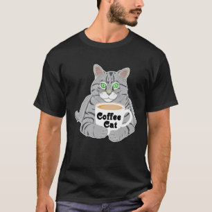 Kaffee Kaffee Katze Kaffeetrinker Süße Katze T-Shirt