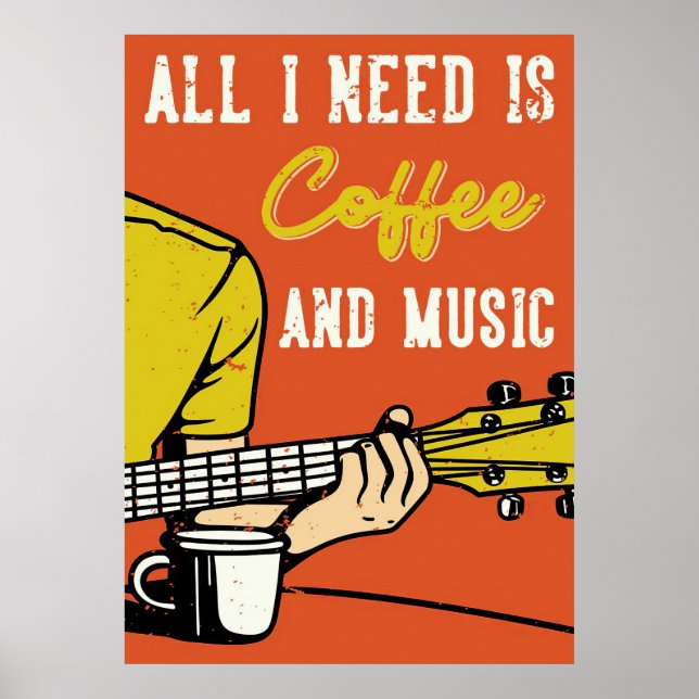 Kaffee-Kaffee und Musik Poster (Vorne)