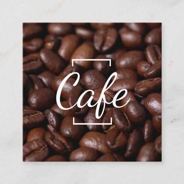Kaffee/Kaffeebohnen Quadratische Visitenkarte (Vorderseite)