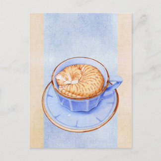 Kaffee-Katze 2 Postkarte