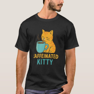 Kaffee-Katze - Süße Katze trinkt Kaffee T-Shirt