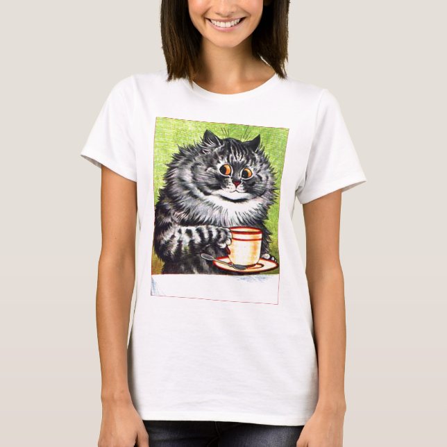 Kaffee-Katze (Vintages Bild) T-Shirt (Vorderseite)