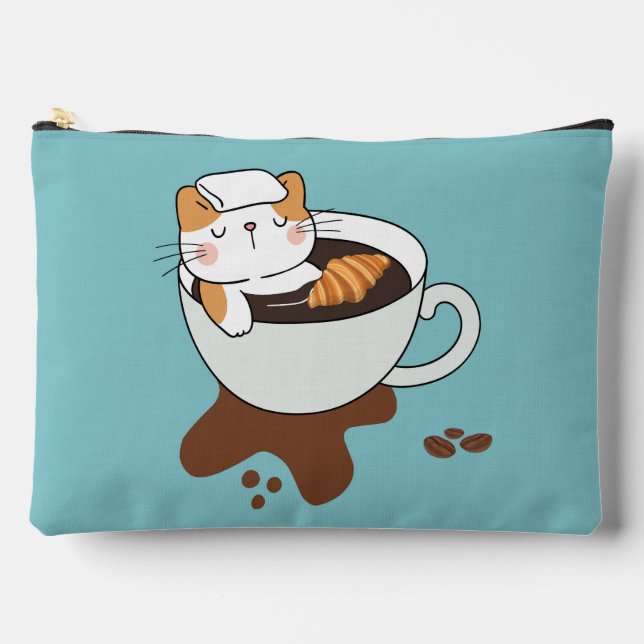 	 Kaffee Katze Zubehörtasche (Vorderseite)