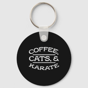 Kaffee Katzen Karate Kampfkunst Pet Lover Men Wome Schlüsselanhänger