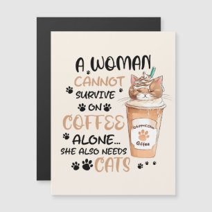 Kaffee & Katzen - Niedliche Kawaii Kunst Magnetkarte