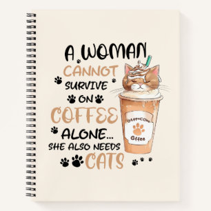 Kaffee & Katzen - Niedliche Kawaii Kunst Notizbuch