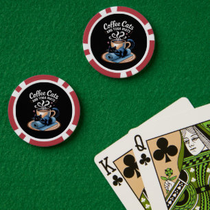 Kaffee Katzen und Yoga Matten Lustige Katze Yoga Pokerchips