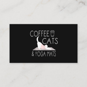 Kaffee, Katzen & Yoga Matten - Funny Gifts Yoga Ca Visitenkarte