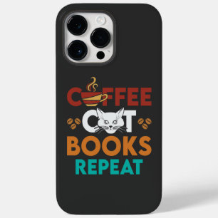 Kaffee Katzenbücher wiederholen, Kaffee lesen Cat  Case-Mate iPhone 14 Pro Max Hülle