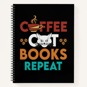 Kaffee Katzenbücher wiederholen, Kaffee lesen Cat  Notizbuch