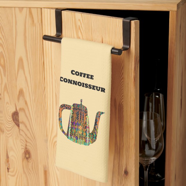 Kaffee Kenner Blumenvase Kaffeekanne Geschirrtuch (Drittel gefaltet)