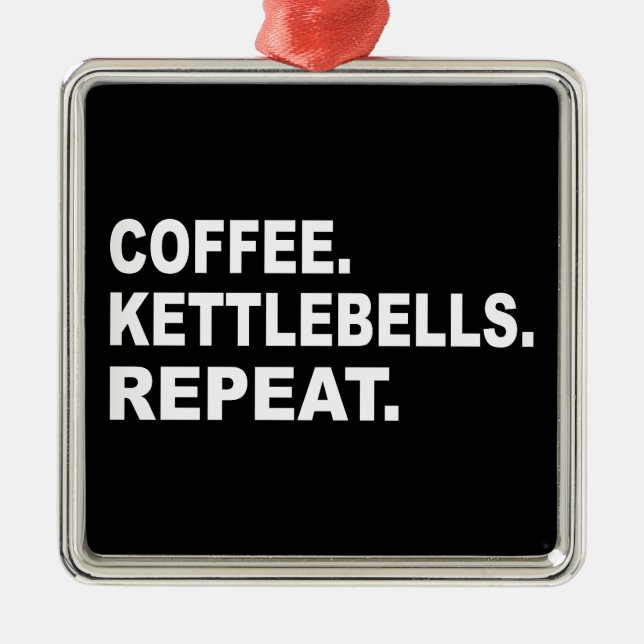 Kaffee Kettlebells Wiederholen Ornament Aus Metall (Vorne)