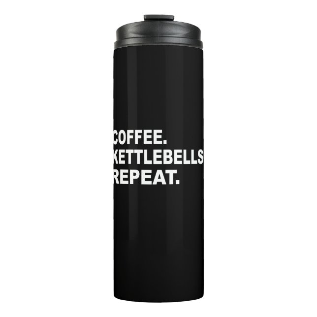 Kaffee Kettlebells Wiederholen Thermosbecher (Vorderseite)