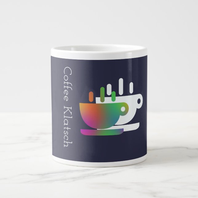 Kaffee Klatsch Navy Blue Jumbo-Tasse (Vorderseite)