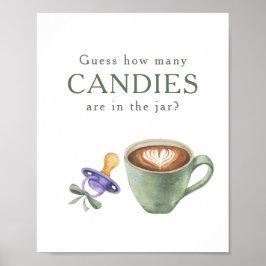 Kaffee kochen - Wie viele Bonbons sind im Glas Poster