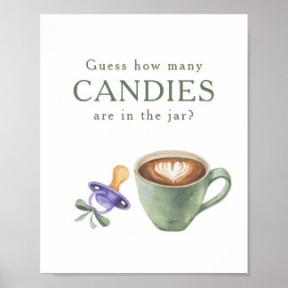 Kaffee kochen - Wie viele Bonbons sind im Glas Poster