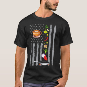 Kaffee-Kochkunst - Vintage-USA-Amerikanische Flagg T-Shirt
