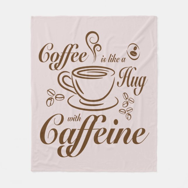 Kaffee Koffein Umarmungen beruhigen & gemütlich fü Fleecedecke (Vorderseite)