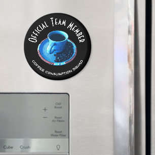 Kaffee Konsum Squad Blue Cup Saucer Custom Magnet