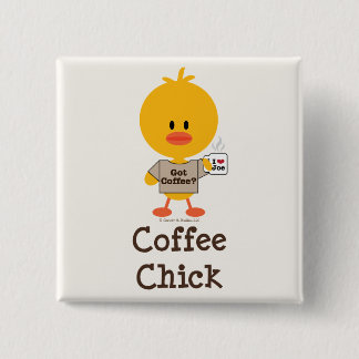 Kaffee-Küken-Knopf Button