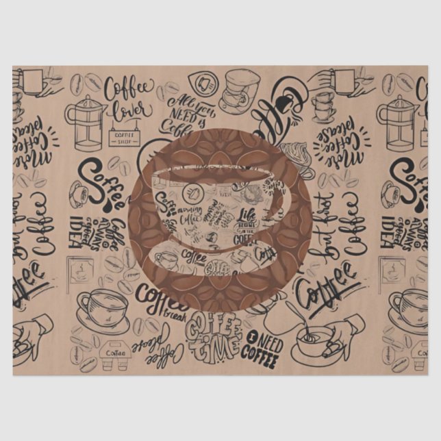 Kaffee-Kunst 'Brewed Bliss' Seidenpapier (Vorderseite)