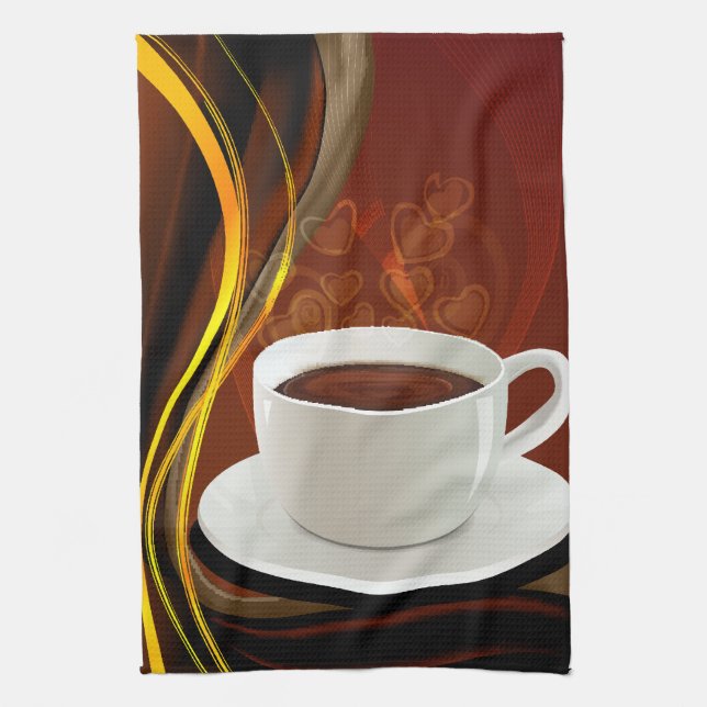 Kaffee-Kunst-Café Geschirrtuch (Vertikal)