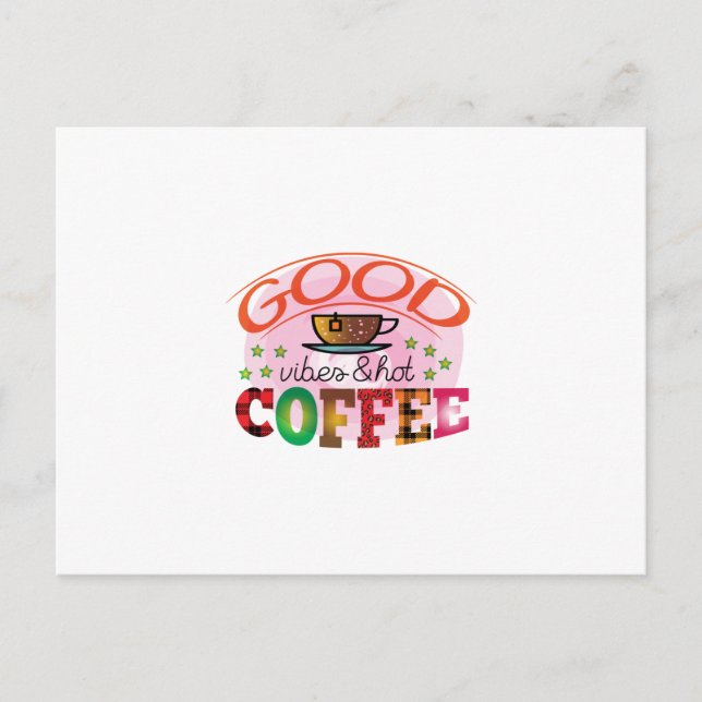 Kaffee Kunst Gute Farben und Kaffee Postkarte (Vorderseite)
