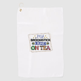Kaffee-Kunst mein Broomstick läuft auf Tee Golfhandtuch