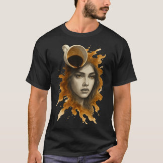 Kaffee-Kunst-Porträt T-Shirt
