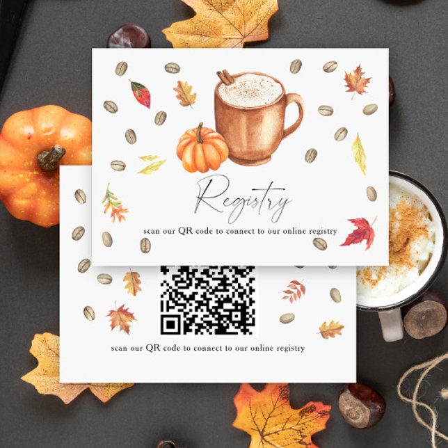 Kaffee-Kürbis-Brautparty QR-Code für Registrierung Begleitkarte (Von Creator hochgeladen)