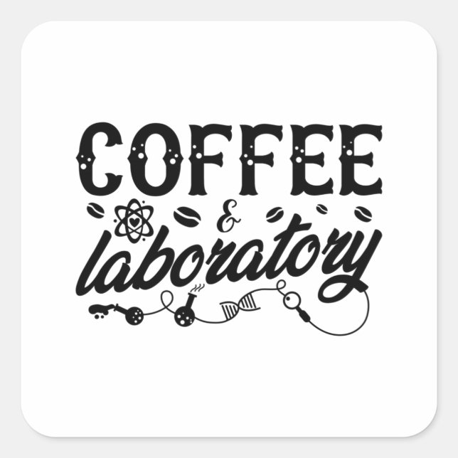 Kaffee & Laboratorium Labrador Technischer Chemike Quadratischer Aufkleber (Vorderseite)