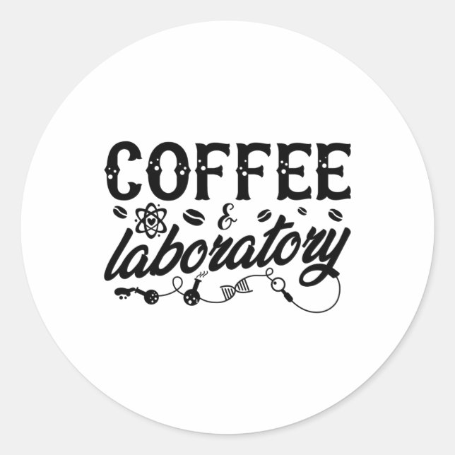 Kaffee & Laboratorium Labrador Technischer Chemike Runder Aufkleber (Vorderseite)