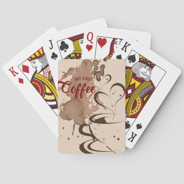 Kaffee lange, aber erster Kaffee Spielkarten (Rückseite)