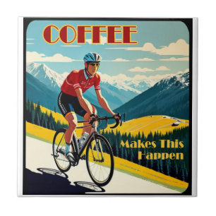Kaffee lässt Radfahren geschehen Fliese