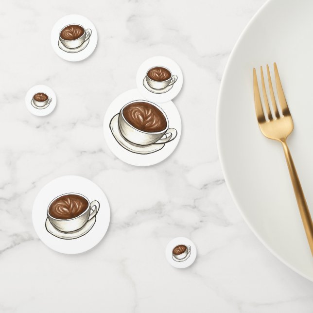 Kaffee Latte Cappuccino Geburtstagsparty Brunch Konfetti (Gruppe)