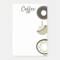Kaffee Latte Chocolate Donut Cafe Postit Hinweise