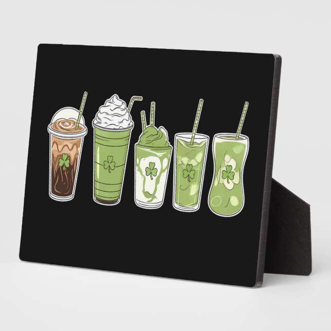 Kaffee Latte Green Niedlich Irish St Patrick's Day Fotoplatte (Seite)