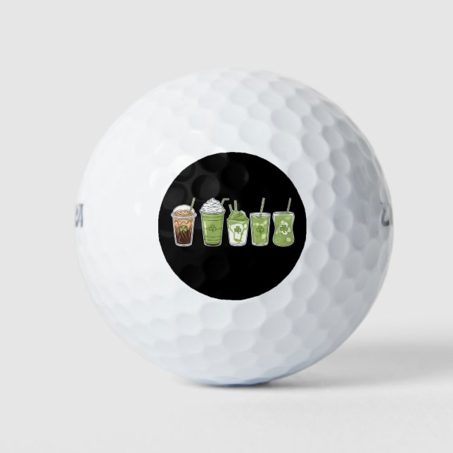 Kaffee Latte Green Niedlich Irish St Patrick's Day Golfball (Vorderseite)