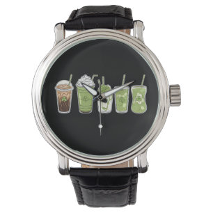 Kaffee Latte Grüner Süß Irischer St. Patrick's Day Armbanduhr