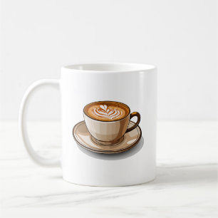 Kaffee-Latte-Illustration   Cozy Latte Art Design Kaffeetasse