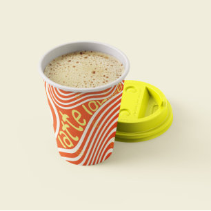 Kaffee Latte Liebe Lebhafte Papiertüten Pappbecher