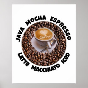 Kaffee Latte Mocha Wall Art Poster
