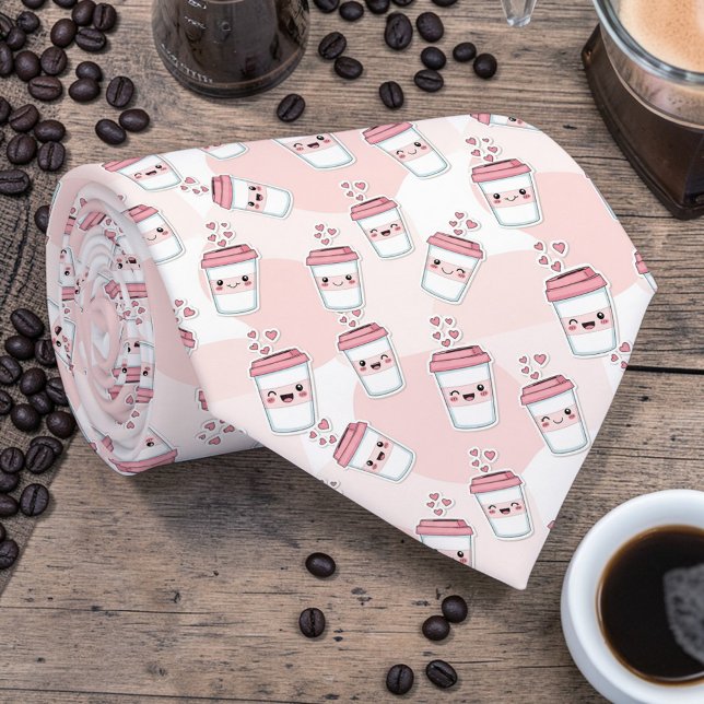 Kaffee-Latte-Rosa-individuelle Krawatte (Von Creator hochgeladen)