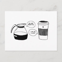 Kaffee Latte Valentine's Liebe Feiertagspostkarte