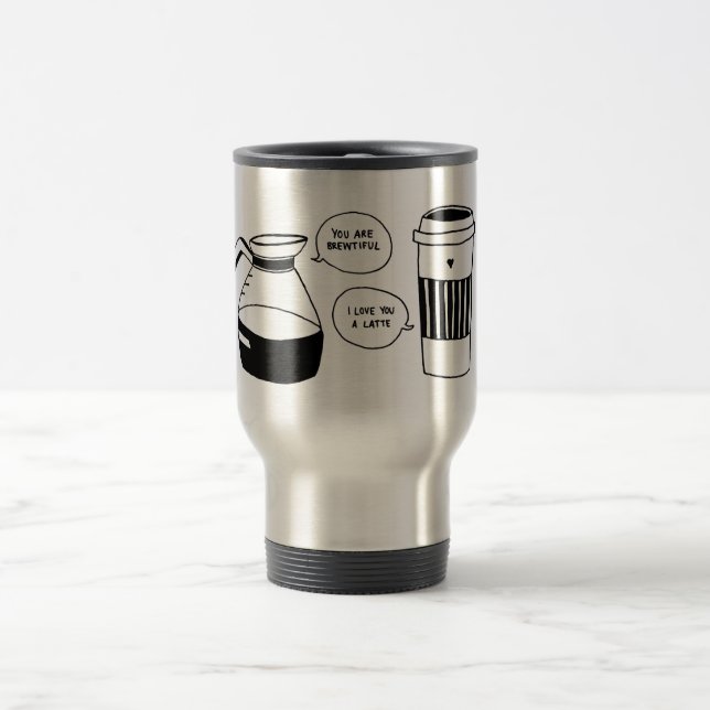 Kaffee Latte Valentine's Liebe Reisebecher (Mittel)