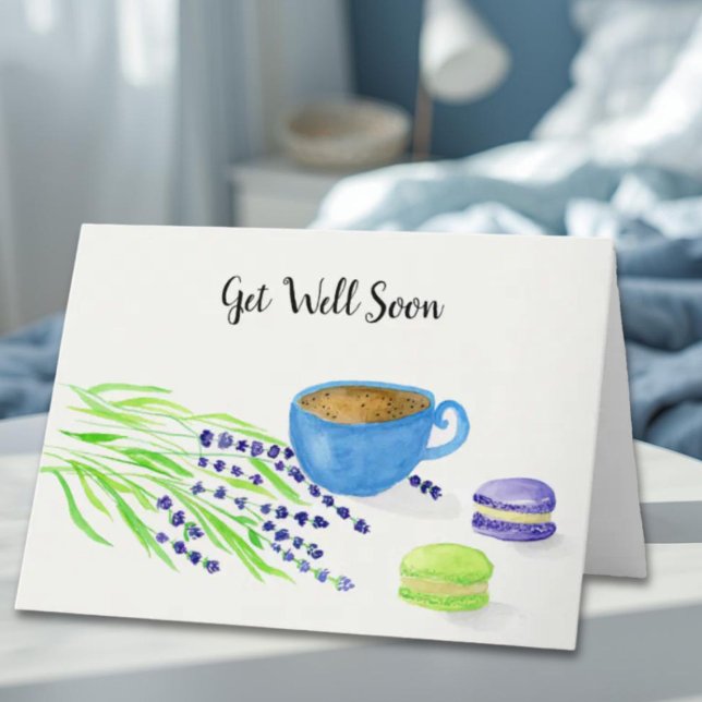 Kaffee, Lavendel, Macaroons Feiertagskarte (Von Creator hochgeladen)