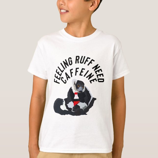 Kaffee Lemur Illustration Niedliches Madagaskar Pr T-Shirt (Vorderseite)
