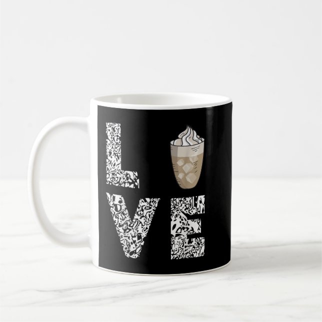 Kaffee Liebe Iccited Kaffeemaschine Milch Cappucci Kaffeetasse (Links)