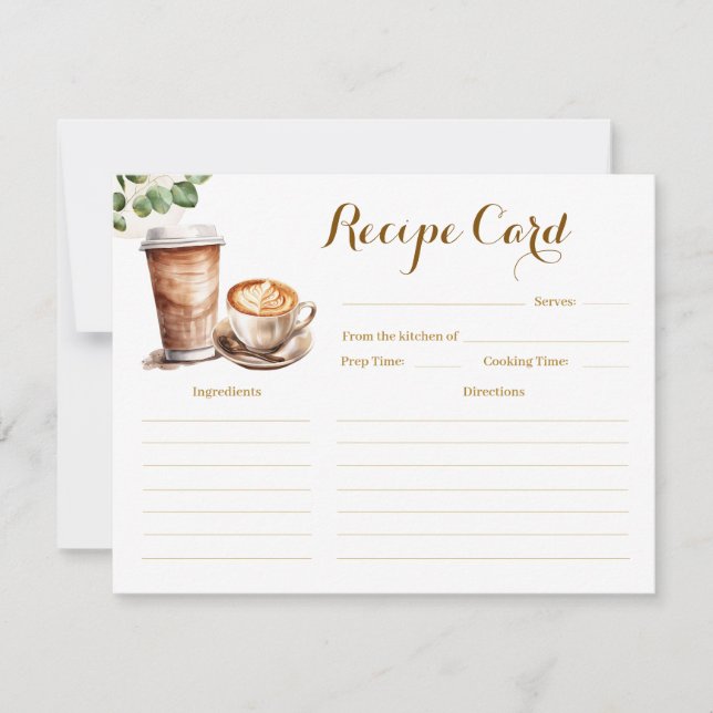 Kaffee Liebe ist Brewing Brautparty Rezept Card Einladung (Vorderseite)